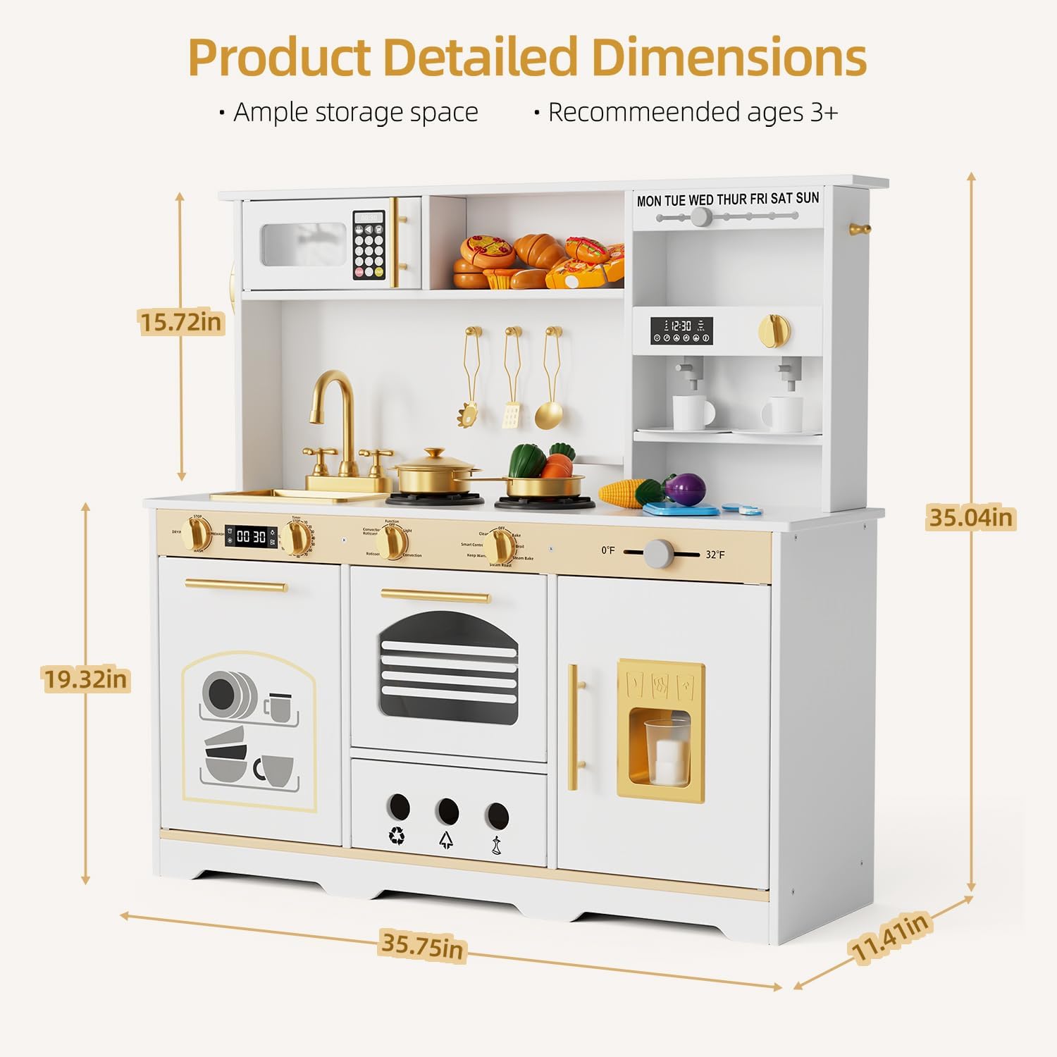 Tiny Sprouts Wooden Play Kitchen Set