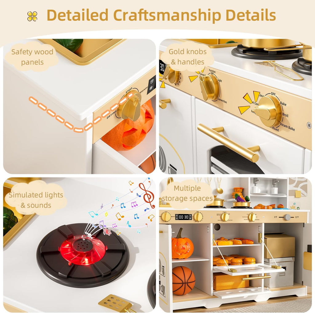 Tiny Sprouts Wooden Play Kitchen Set