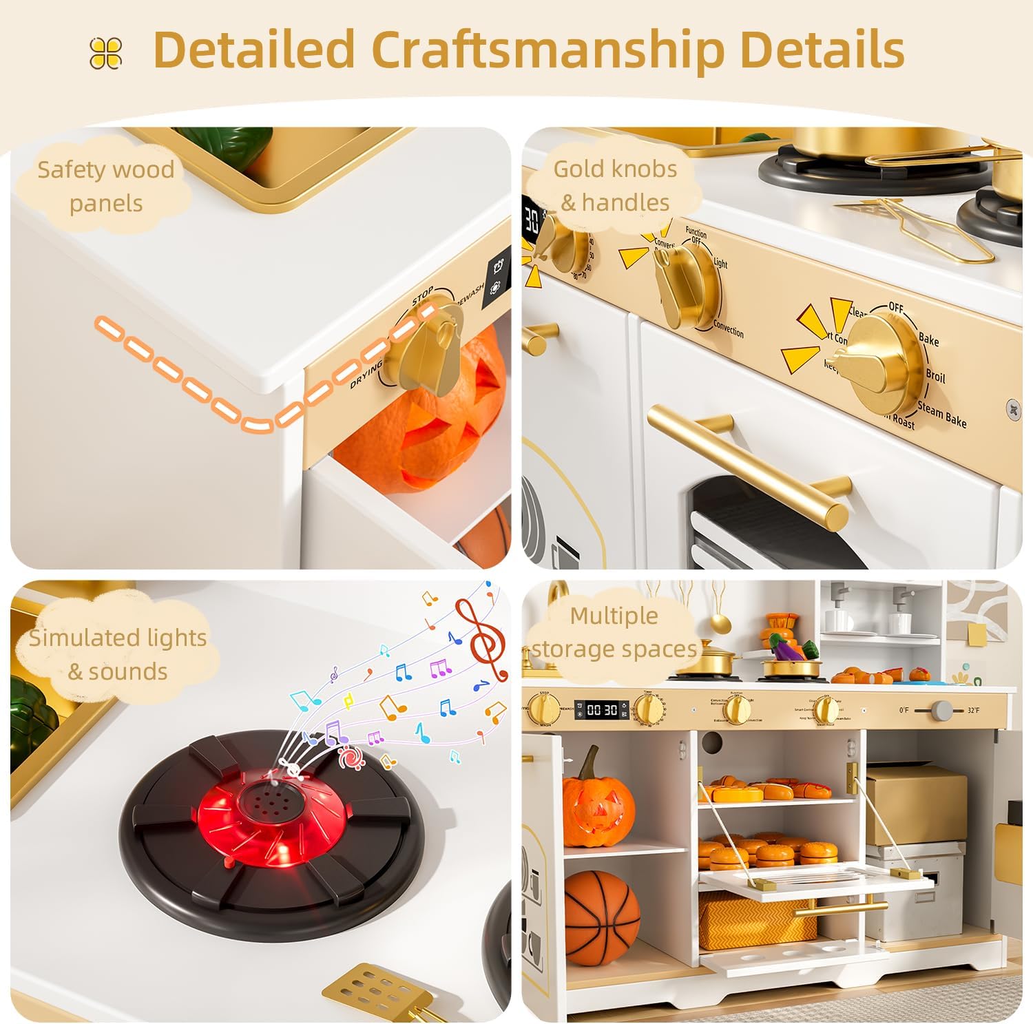 Tiny Sprouts Wooden Play Kitchen Set