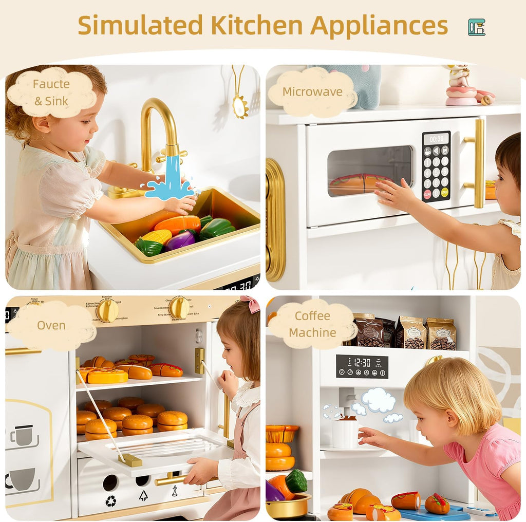 Tiny Sprouts Wooden Play Kitchen Set