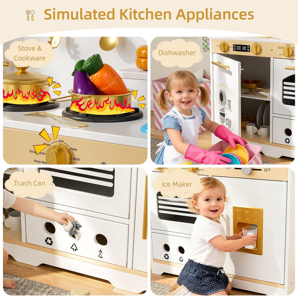 Tiny Sprouts Wooden Play Kitchen Set